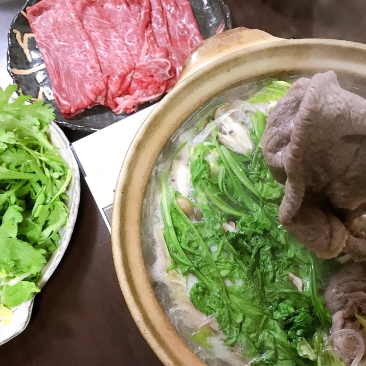 お家de牛しゃぶしゃぶ鍋 簡単豪華 レシピ 作り方 By Balletmom 楽天レシピ